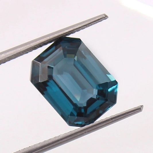 9.34 Ct Blue Green Tourmaline – Untreated Emerald Cut Gem
