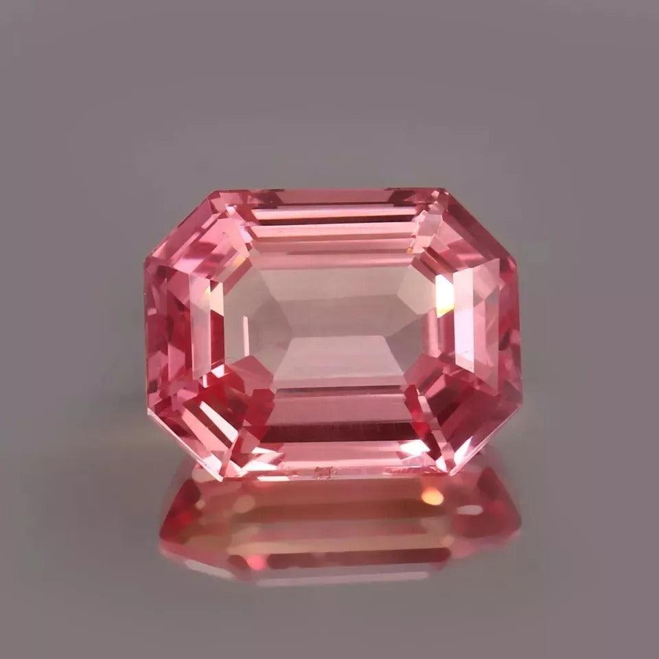 9.67 Ct Padparadscha Sapphire – Emerald Cut Unheated Gem