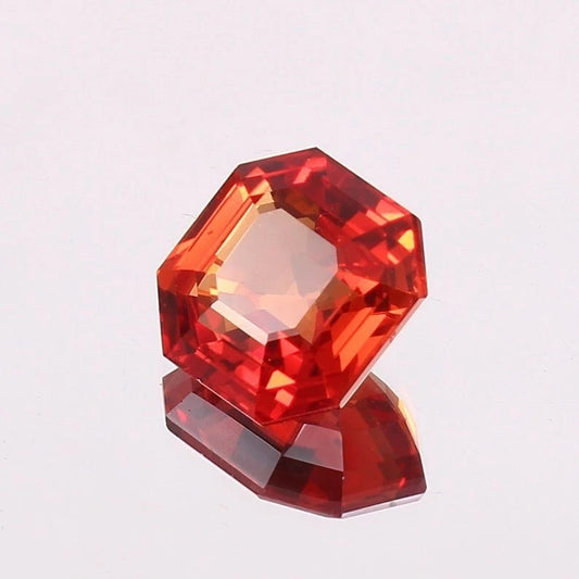 orange sapphire on a light gray background