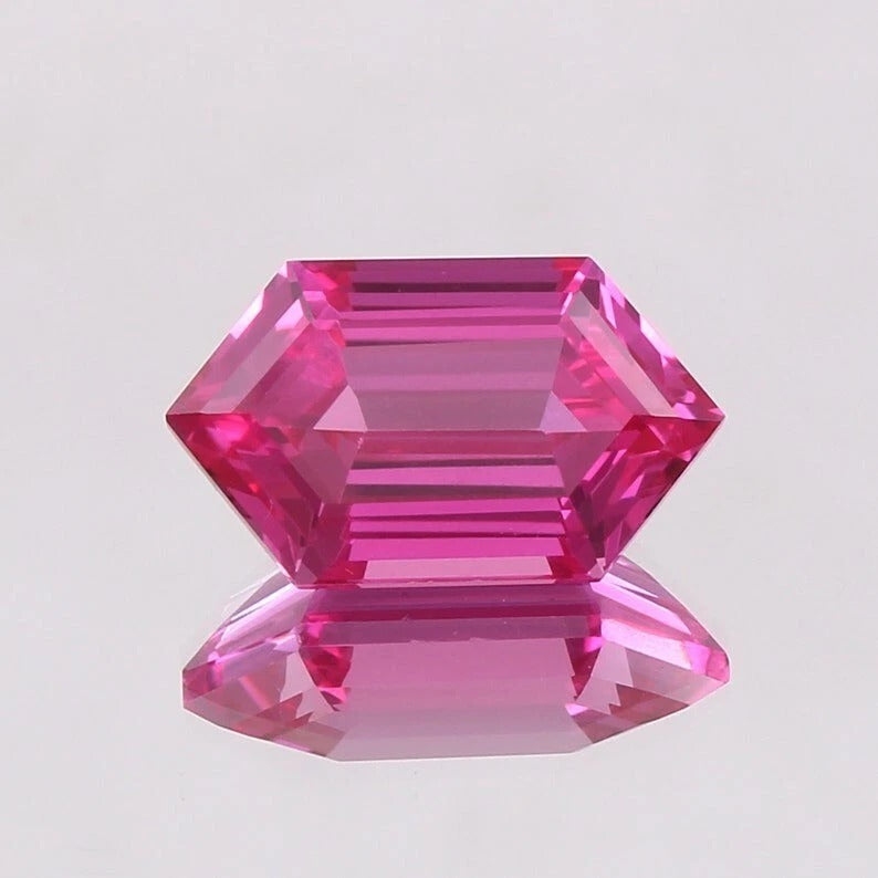 Ceylon Pink Sapphire gemstone with a clear background