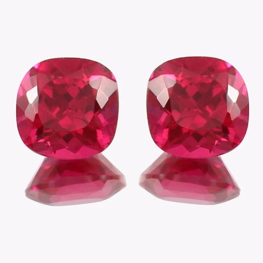 red ruby cushion pair