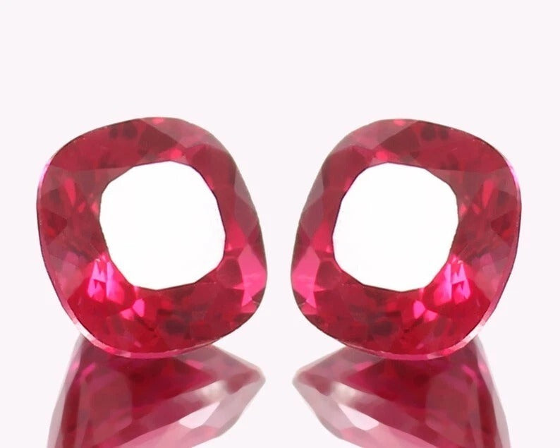 red ruby cushion pair