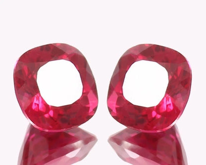 red ruby cushion pair