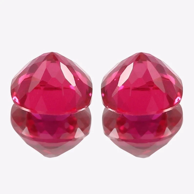 red ruby cushion pair