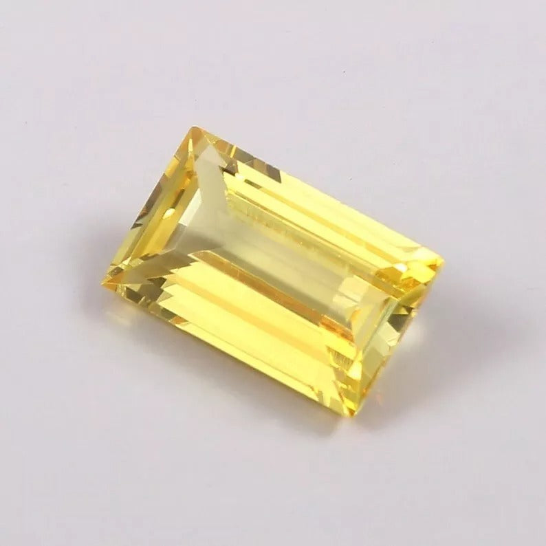Baguette Cut yellow sapphire 