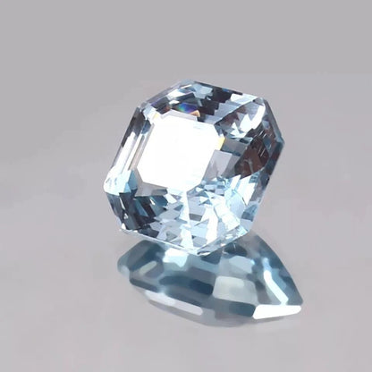 9.16 Ct Flawless Brazilian Aquamarine – Unheated Asscher Cut Loose Gemstone