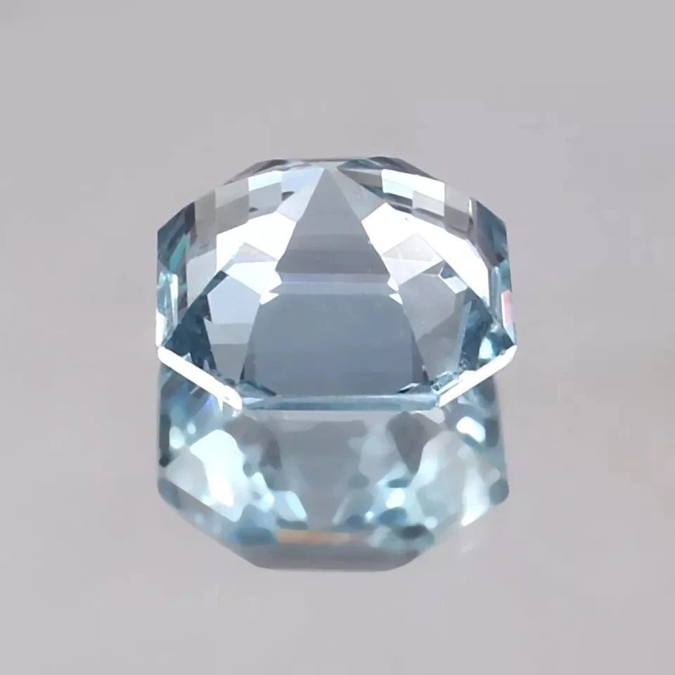 9.16 Ct Flawless Brazilian Aquamarine – Unheated Asscher Cut Loose Gemstone