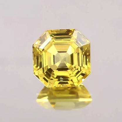 Yellow Sapphire gemstone with a clear background