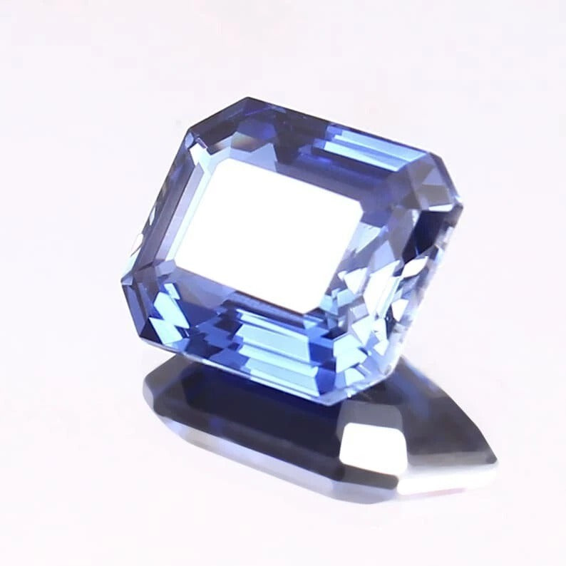 Blue Sapphire gemstone on a white background