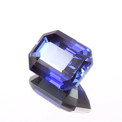 Ceylon Blue Sapphire gemstone on a white background