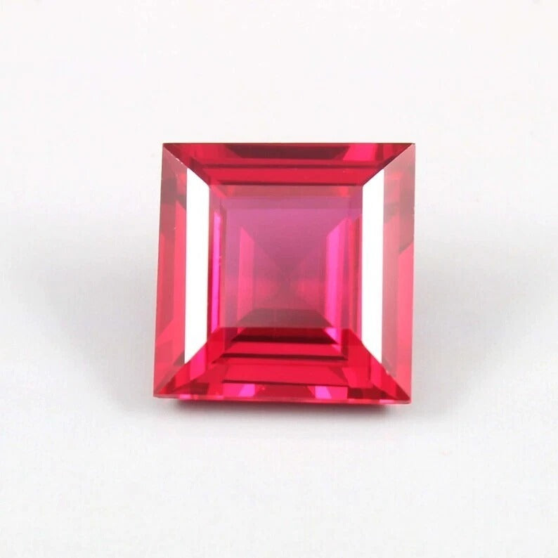 Mozambique Ruby red gemstone on a white background