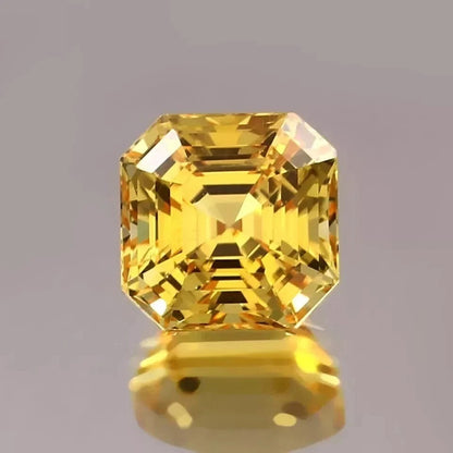 Ceylon Yellow Sapphire gemstone with a clear background