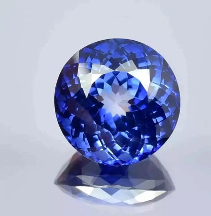 Royal Blue Sapphire blue gemstone on a light gray background