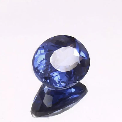 Royal Blue Sapphire  gemstone on a white background
