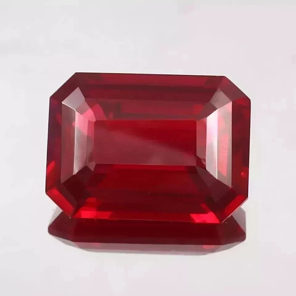 Mozambique Ruby red gemstone on a white background