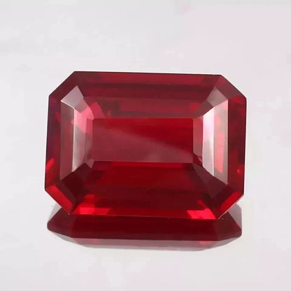 Mozambique Ruby red gemstone on a white background