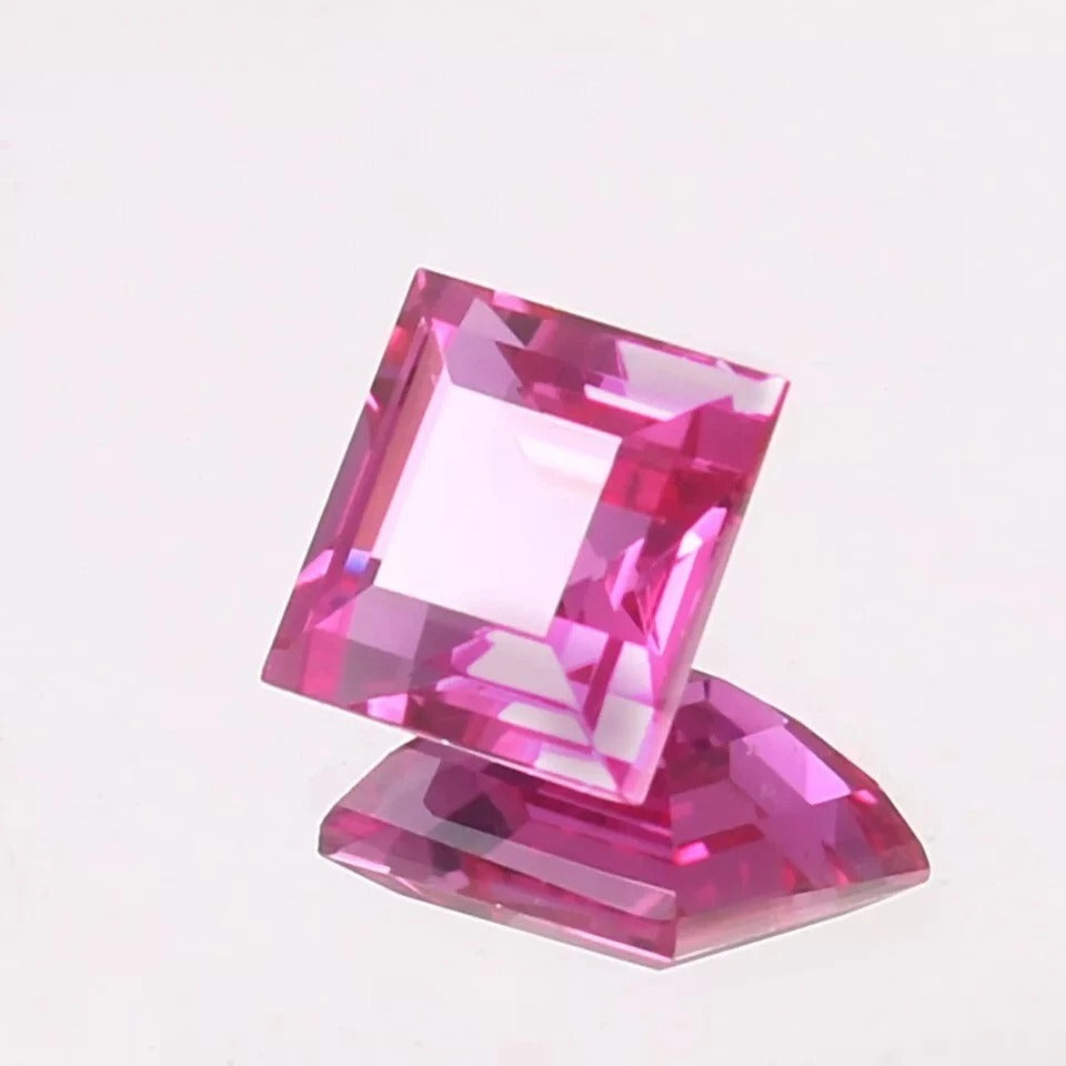 Ceylon Pink Sapphire  gemstone on a white background